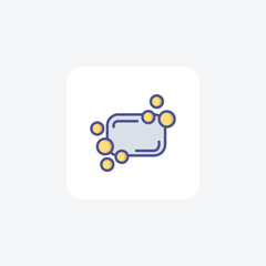 Message Box With Dots, Dots Vector Outline Filled Icon