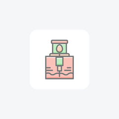 Light House, Coastline Vector Awesome Fill Icon