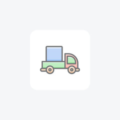Delivery Van, Shippping, Loading Vector Awesome Fill Icon