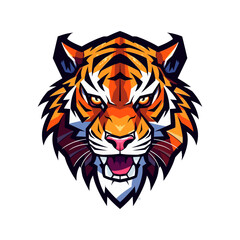 howling tiger hand drawn logo design illustration