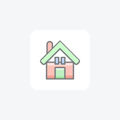 House, Real Estate, Residence, Property Vector Awesome Fill Icon