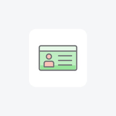 User Card, Profile, Employee Card Vector Awesome Fill Icon
