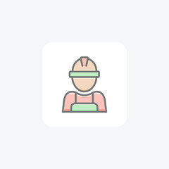 Employee, Worker, User Vector Awesome Fill Icon