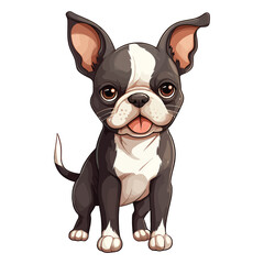 Illustrated Happiness: Sweet Boston Terrier Artwork in 2D