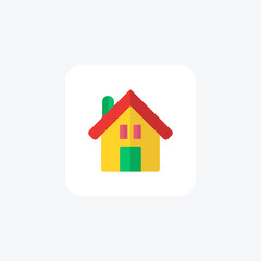 House, Real Estate, Residence, Property Vector Flat Icon