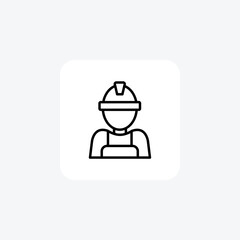 Employee, Worker, User Vector Line Icon