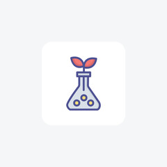 Test tube, Plant, Testing Vector Outline Filled Icon