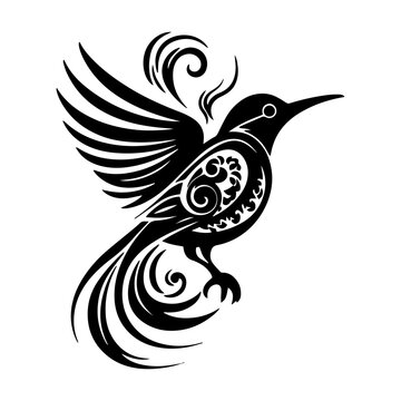 bird tribal tattoo design element
