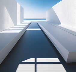 Architectural concept abstract perspective background. Generative ai art.