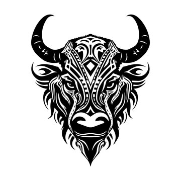 buffalo tribal tattoo design element