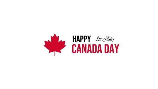 text animation happy Canada Day motion graphic design HD video.