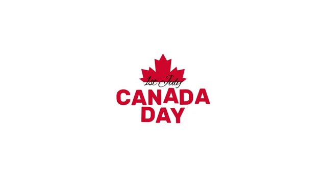 text motion Canada day celebrate motion graphic HD video