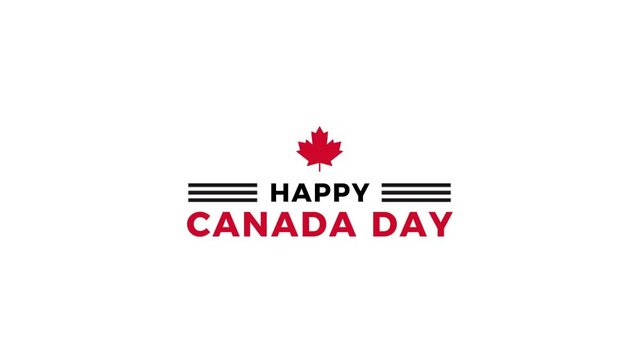 happy Canada day text animation motion graphic design HD video.