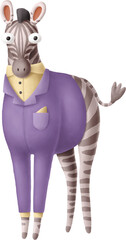 Cartoon zebra character isolated on white