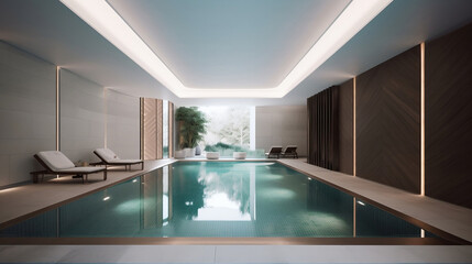 Interior swimming pool. Generative ai