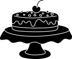 Ice Cream Cake illustration, icon, element for decoration.