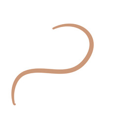 Earthworm Logo, Isolated Earthworm on White Background