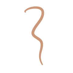 Earthworm Logo, Isolated Earthworm on White Background