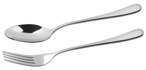 Fork, Spoon, cutlery isolated on white background, clipping path, full depth of field