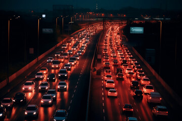 Obraz premium night traffic in the city