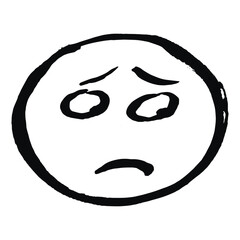 the smiley face is sad, offended icon on white background