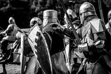 Medieval knights before the battle