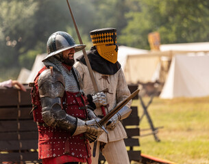 Medieval knights before the battle