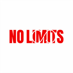 Fototapeta na wymiar Vector illustration. No Limits. No limits word design with infinity symbol.