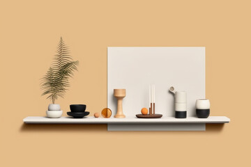 Objects on a shelf