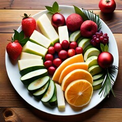 fruit salad on white