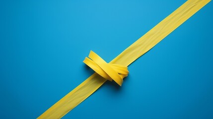 A burning candle with the color of the flag of Ukraine, the state symbol of the country. Generative AI