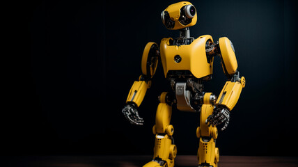 Artificial Intelligence Robot in Yellow

