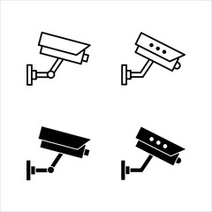 Fixed CCTV, Security Camera Icon Vector Template Illustration Design, on white background.