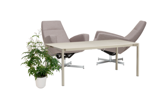 desk and chair Cut out, isolated transparent background