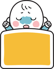 苦しそうに寝る赤ちゃんのイラスト