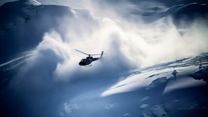 Fototapeta na wymiar Helicopter ride in the Alaskan mountains