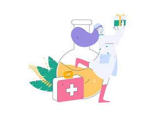Medical Characters Anti-epidemic Flat Vector Concept Operation Hand Drawn Illustration
