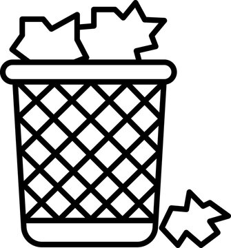 trash can with crumpled paper clip art preview