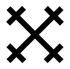 cross on black slavic symbol isolated vector 