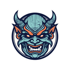 Oni Hannya mask illustration A captivating blend of traditional and fierce, symbolizing strength and passion. Perfect for bold branding and designs