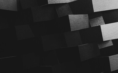 Abstract pattern made black paper, dark background - 616724556