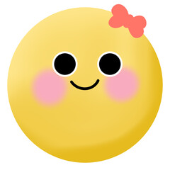 Yellow happy face with smile.