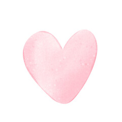 watercolor pink heart isolated 