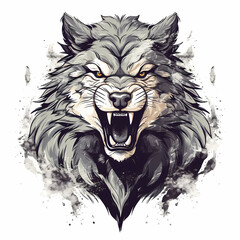 Angry Wolf Illustration