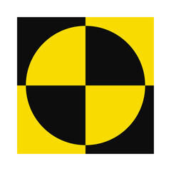 Fototapeta premium Crash Test Black Yellow Square Circle