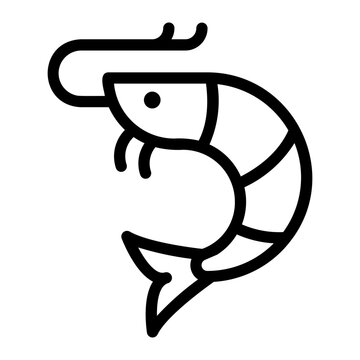 recommend clip art: Shrimp line icon