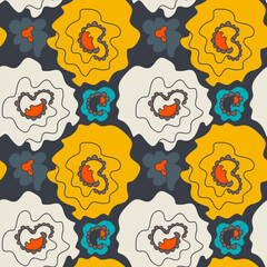 Abstract vector seamless pattern with colorful flower pattern