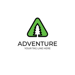 adventurous with tree logo vector icon illustration design template