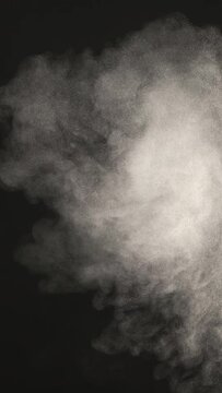 The explosive cloud of white powder. slow motion
