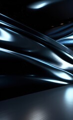 Fototapeta na wymiar Metallic dark black color tone abstract futuristic architectural background.